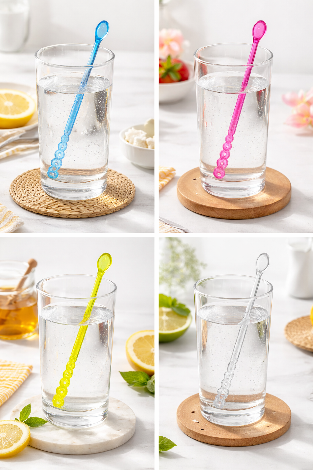 Пластмасови Цветни бъркалки / Colourful coffee sticks plastic